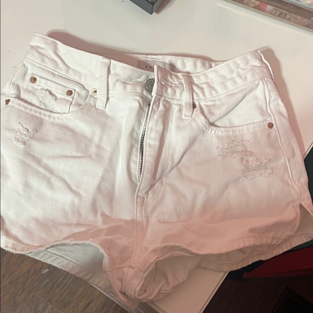 PacSun White Distressed Jean Shorts